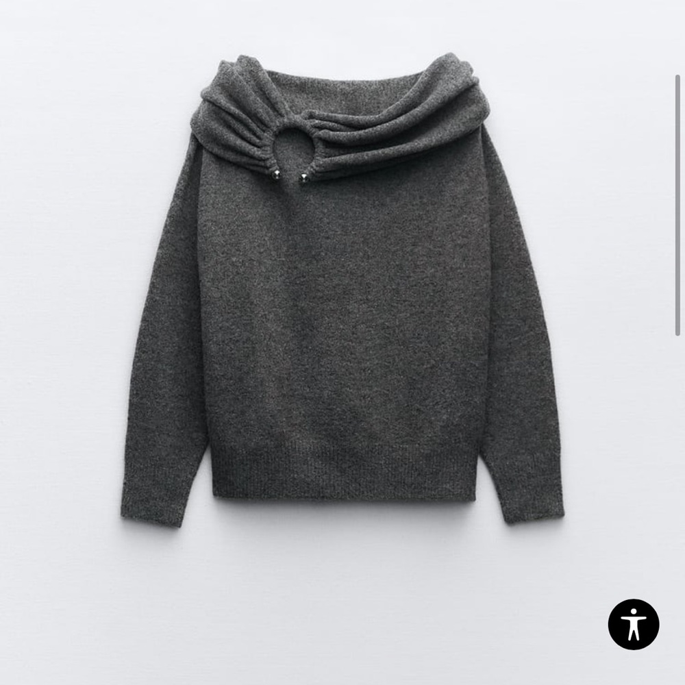 ZARA DRAPED KNIT SWEATER - NEVER WORN